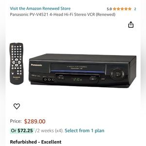 Panasonic VHC with remote and manual